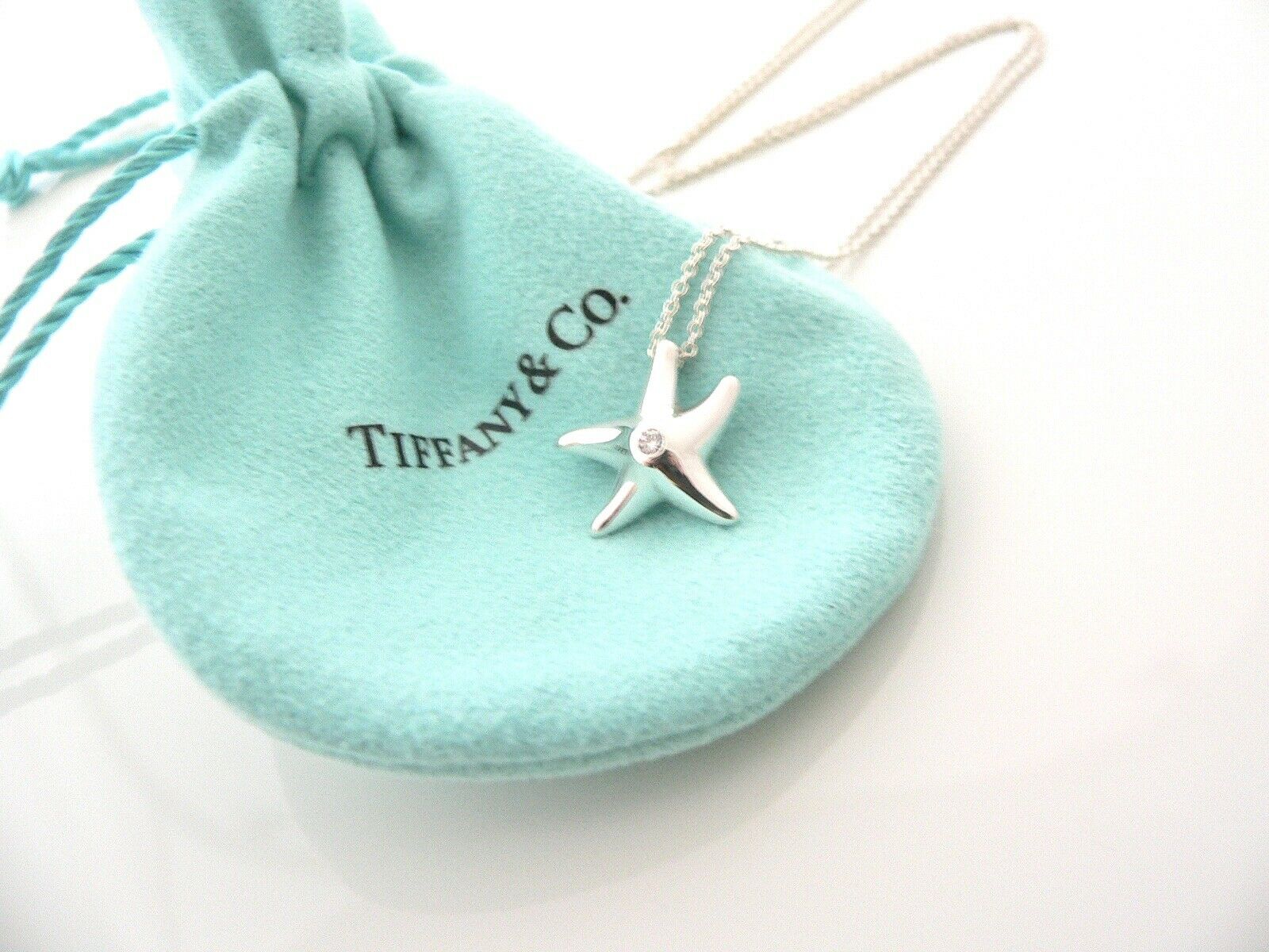 Tiffany Elsa Peretti Starfish Necklace good in Sterling Silver