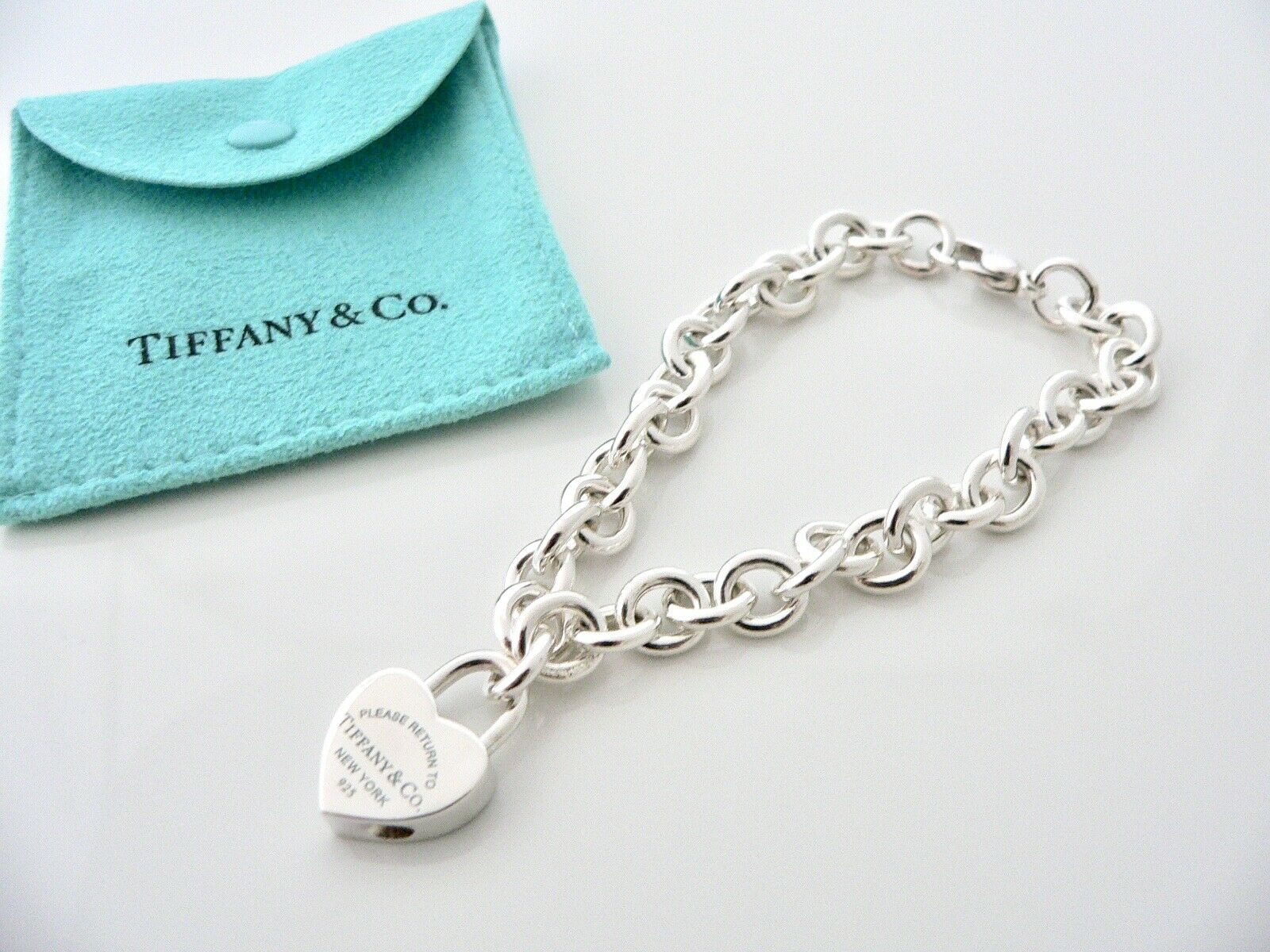 Tiffany & Co. Heart shops Tag Gift Box Lock Charm Bracelet