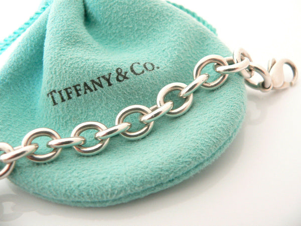 Tiffany & Co Silver LOVE Heart Bracelet Bangle Padlock Charm 7.75 Inch Gift Love