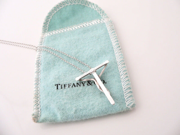 Tiffany & Co Peretti Cross Necklace Pendant Chain Large 19.5 Inches Gift Pouch