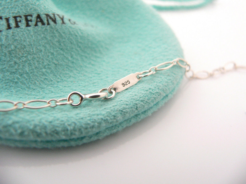 Tiffany & Co Silver Diamond Locks Padlock Necklace Pendant 18 in Chain Gift Love