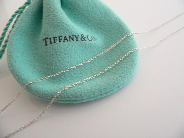 Tiffany & Co Silver 18K Gold CIrcle Necklace Pendant Chain Engravable Gift Pouch