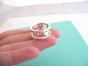 Tiffany & Co Silver Heart Bar Ring Band Sz 5 Rare Gift Love Statement