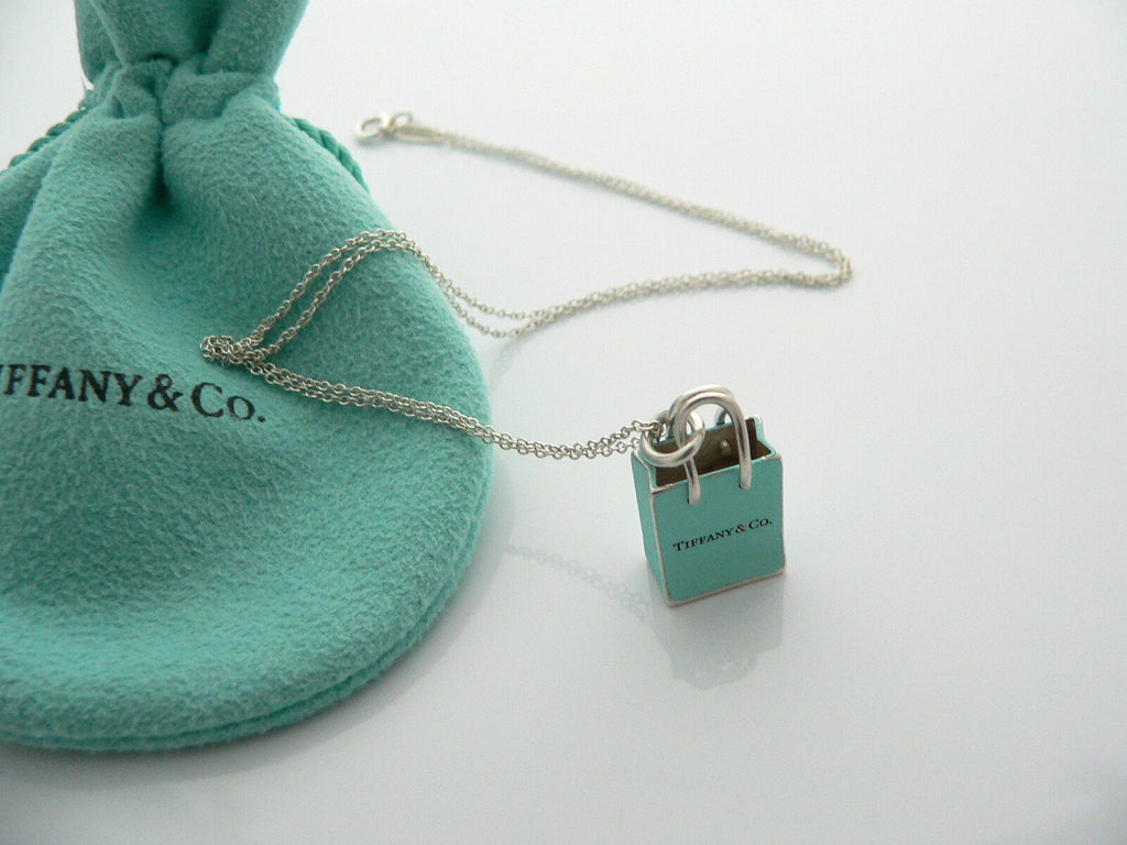 Tiffany & Co Silver Shopping Bag Charm Pendant for Necklace 