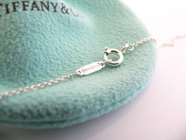 Tiffany & Co Silver 18K Gold CIrcle Necklace Pendant Chain Engravable Gift Pouch