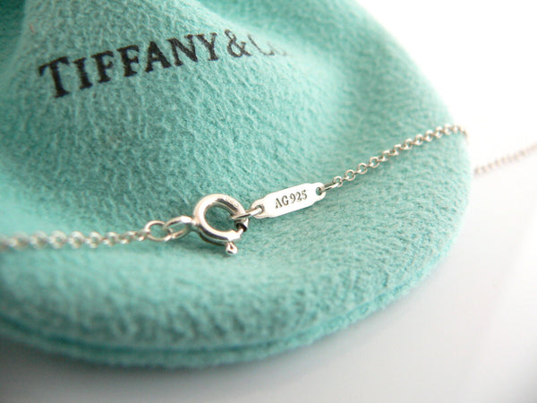 Tiffany & Co Silver 18K Gold CIrcle Necklace Pendant Chain Engravable Gift Pouch